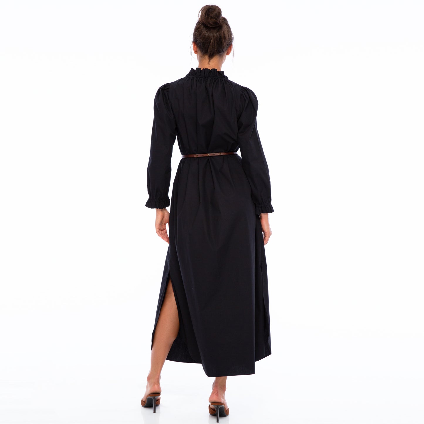 KATY LONG SLEEVE TUNIC LONG DRESS | Cotton Poplin