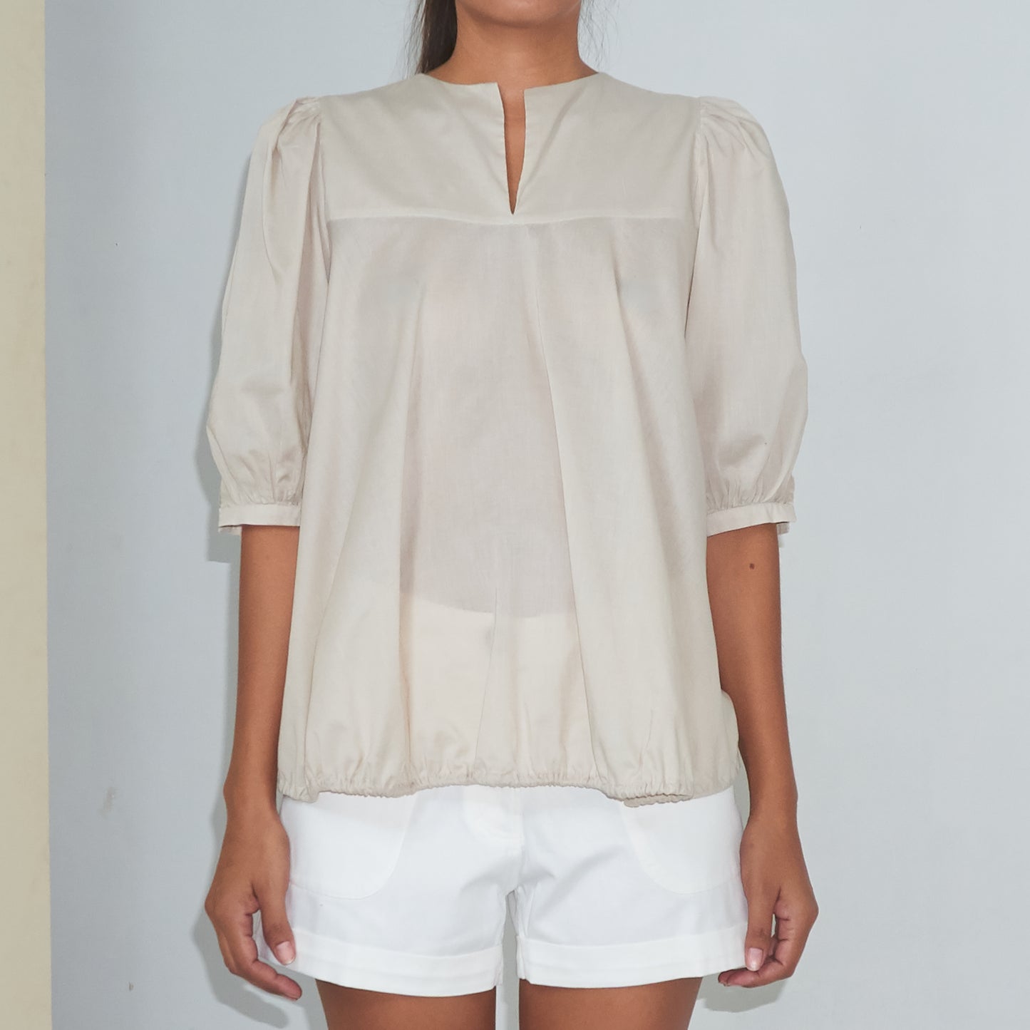 BD STRING TOP - Cotton - Light Grey Greige
