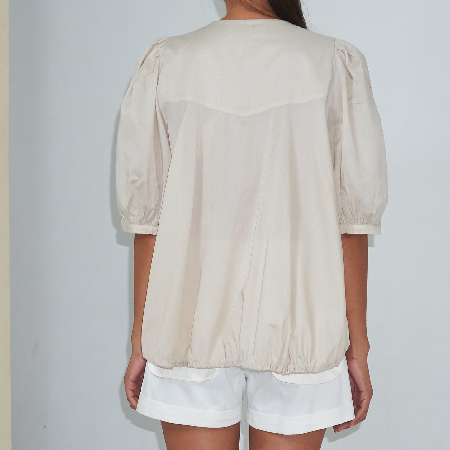 BD STRING TOP - Cotton - Light Grey Greige