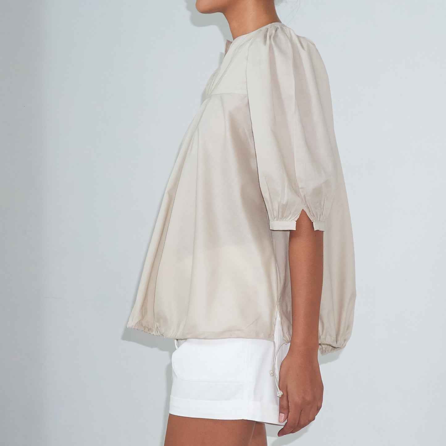 BD STRING TOP - Cotton - Light Grey Greige
