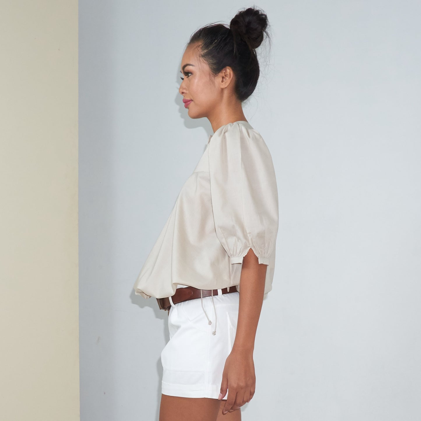 BD STRING TOP - Cotton - Light Grey Greige