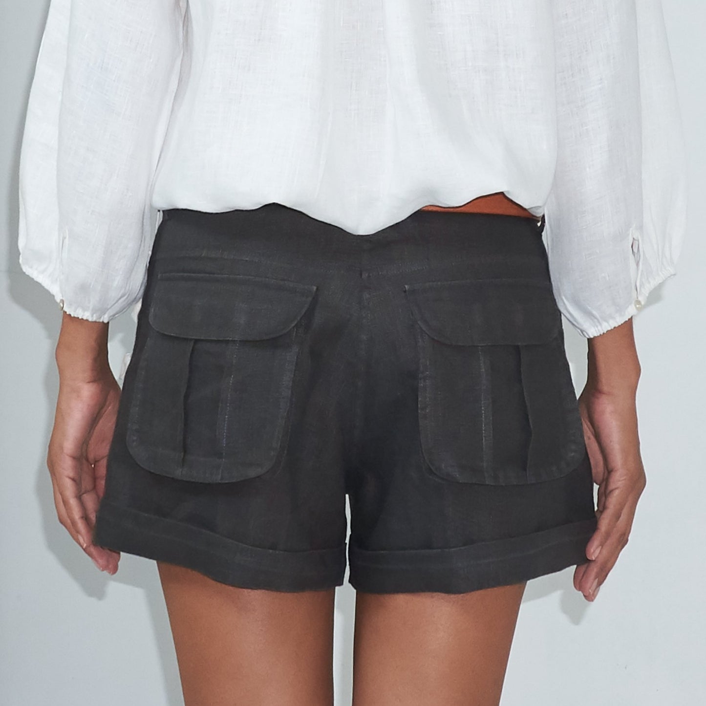 RIVER SHORTS - Linen | Charcoal