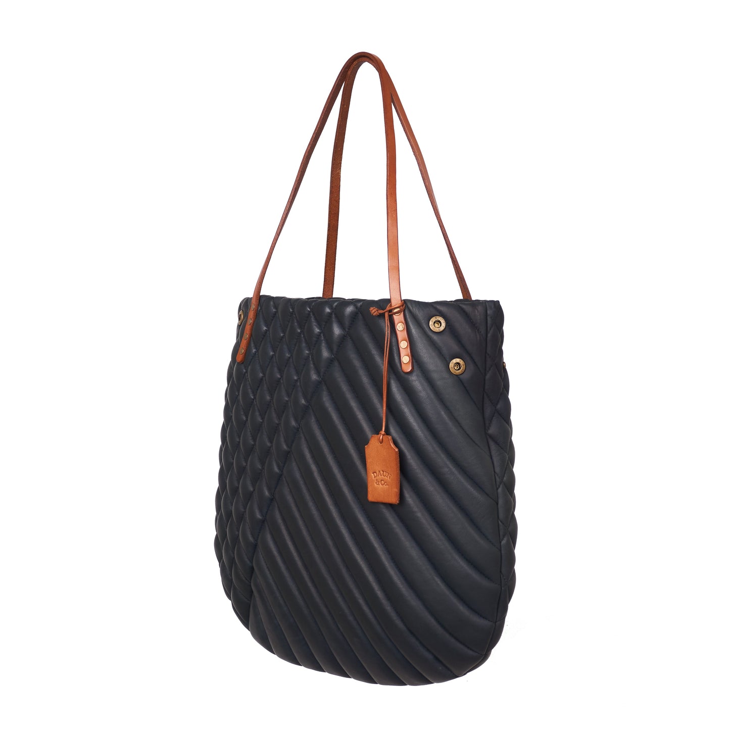 SIMPLY FIVE TOTE SMALL QUILTED - Genuine Leather | Gold & Black Brown