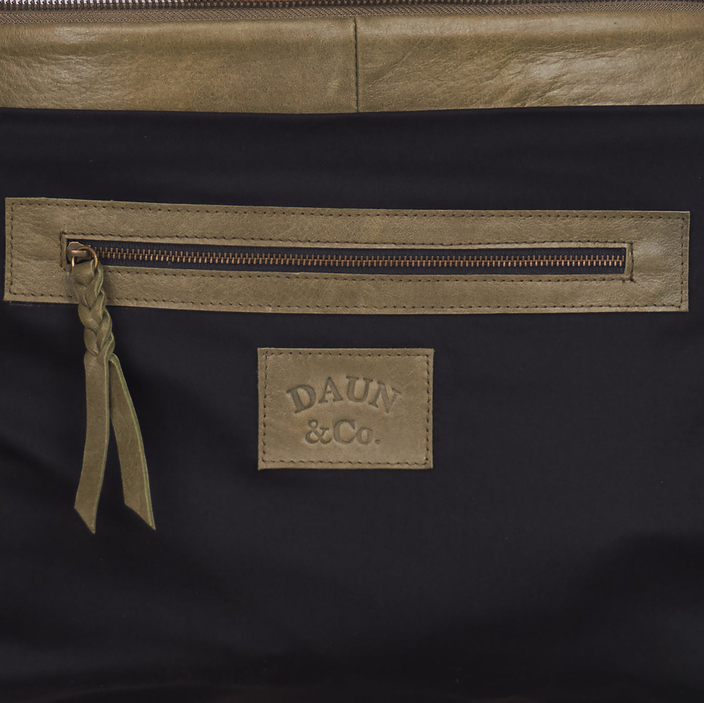 AGUNG WEEKENDER BAG - Genuine Handwoven Leather | Light Olive Green & Rusty Brown