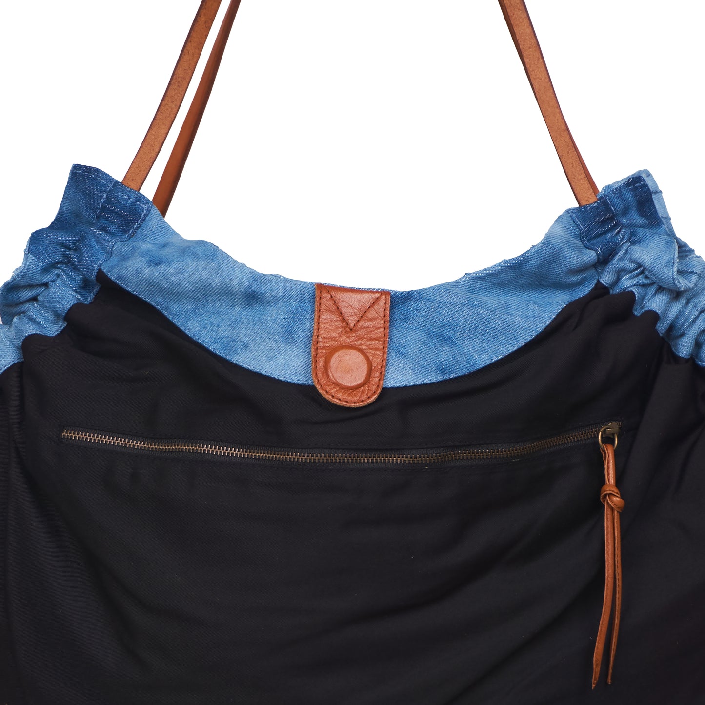ALVIN TOTE PINCH L - Denim & Genuine Leather