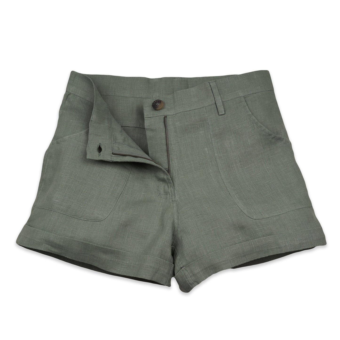 RIVER SHORTS - Linen | Light Olive Green