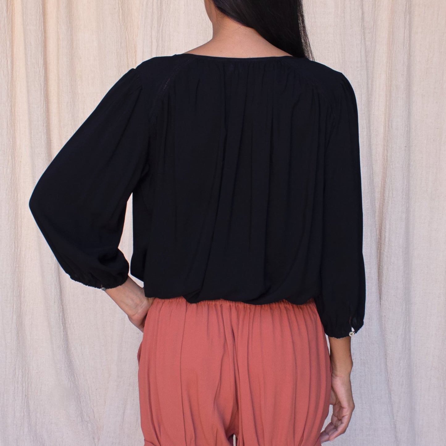 NOLITA BLOUSE - Rayon Voile | Black