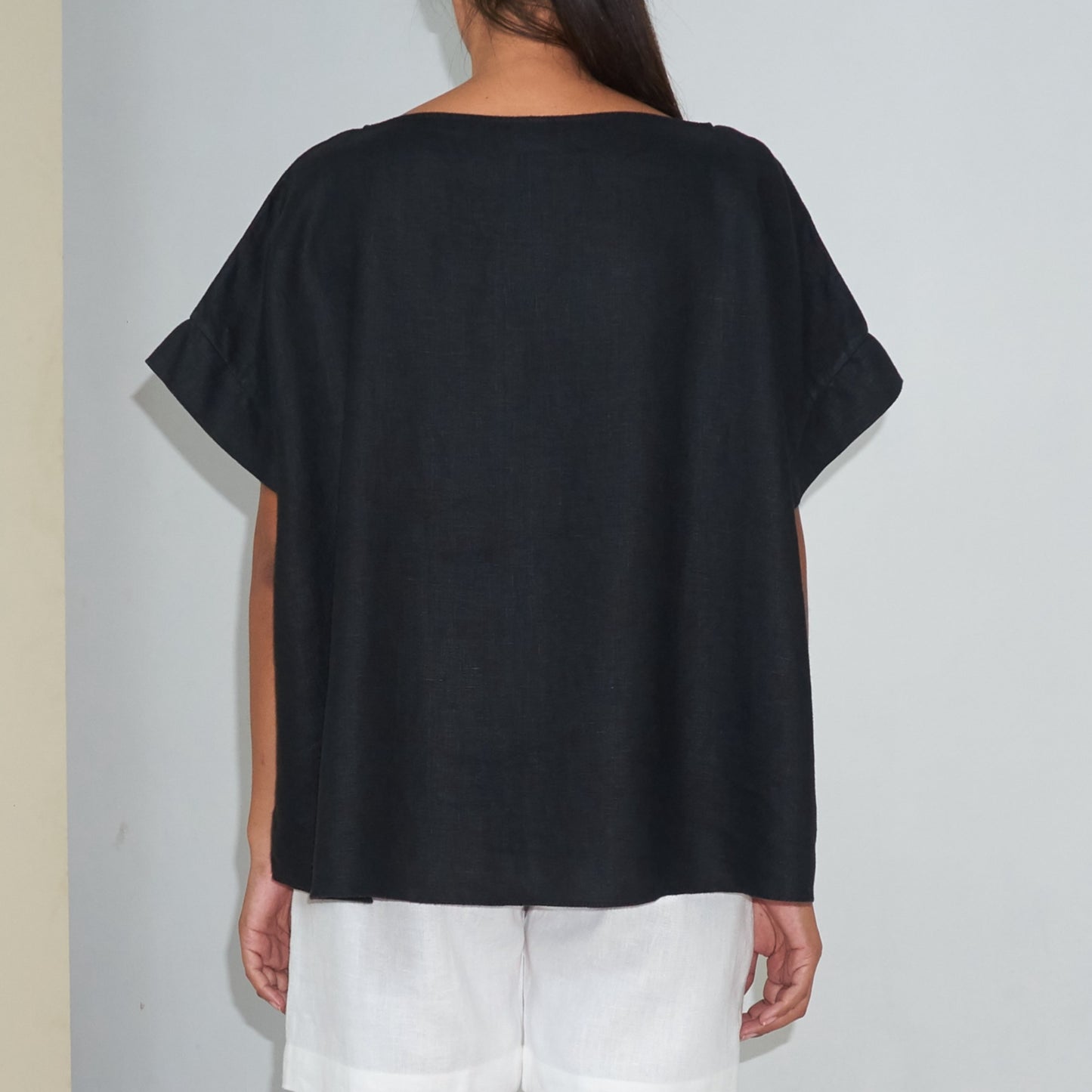 KALI TOP - Linen | Black