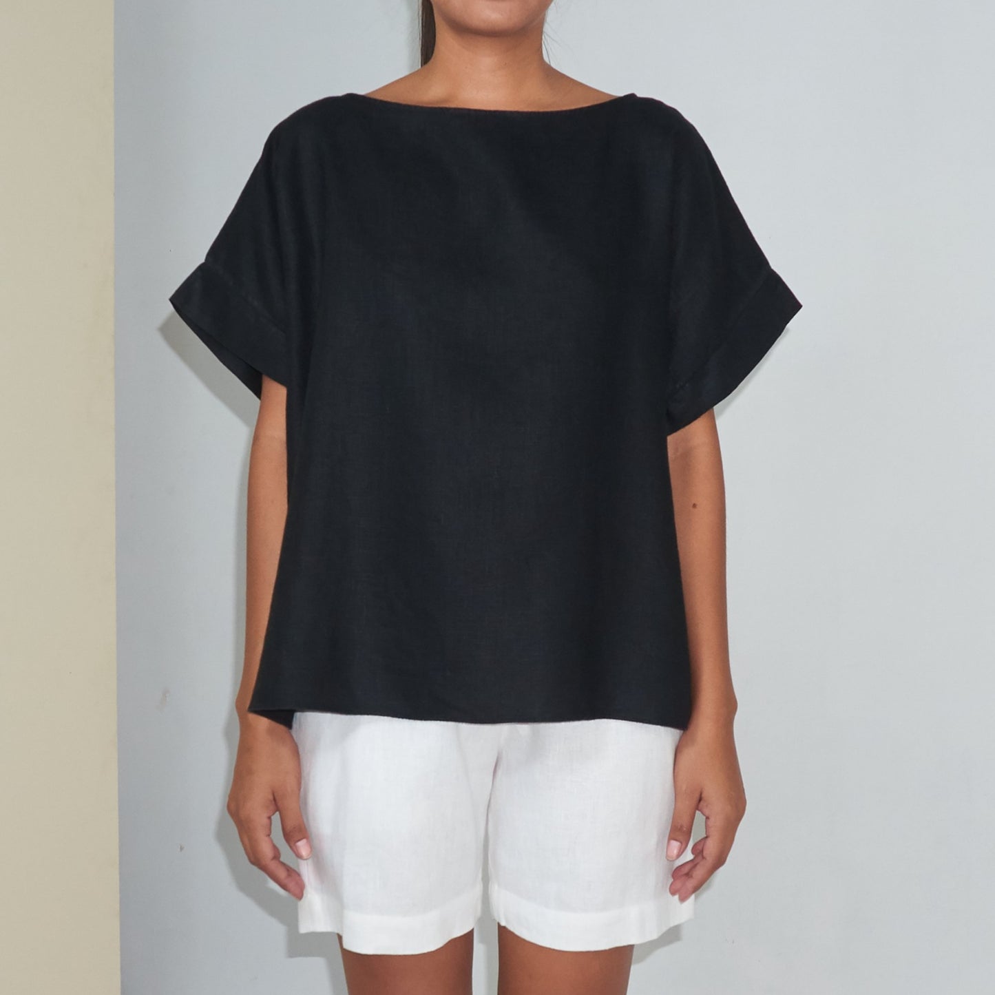 KALI TOP - Linen | Black