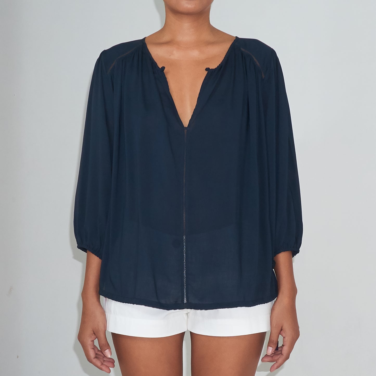 NOLITA BLOUSE - Rayon Voile | Midnight Blue