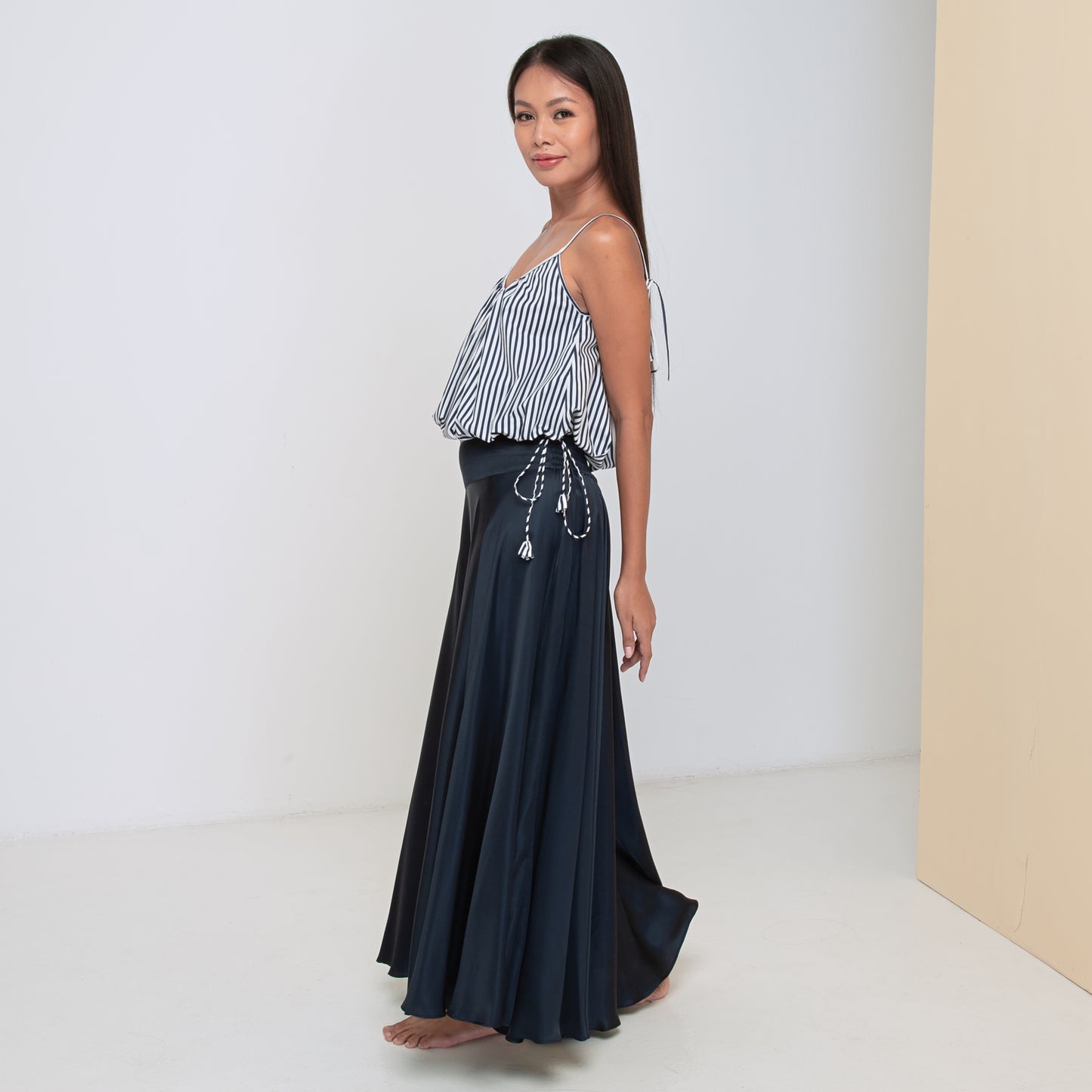 INFINITY SKIRT - Viscose Satin | Midnight Blue