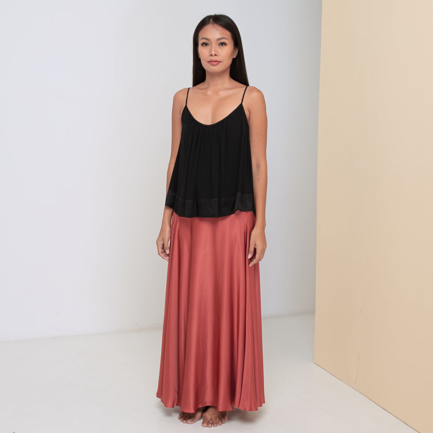 INFINITY SKIRT - Rayon Viscose Satin | Dusty Rose