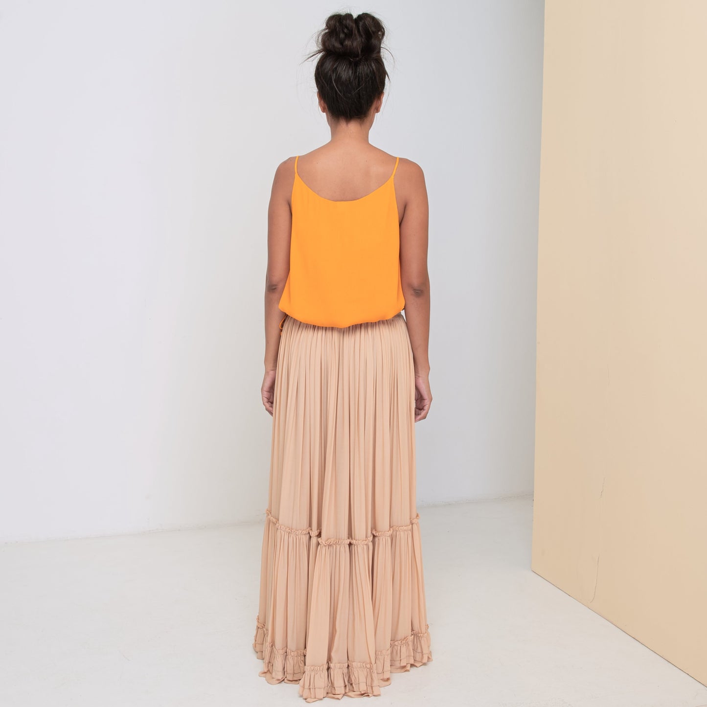 RINKI V STRING CAMISOLE - Rayon Fujette Crepe | Sunflower Yellow