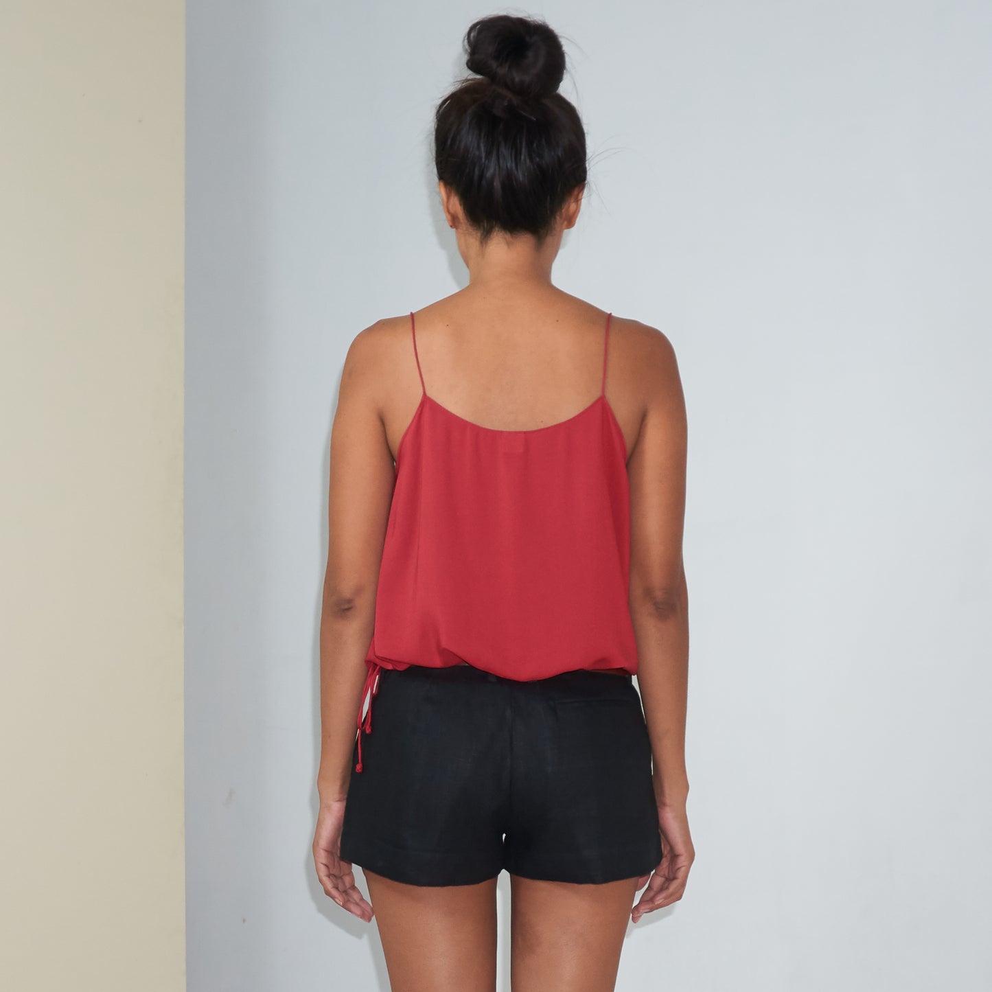 RINKI STRING CAMISOLE - Rayon Voile | Dark Raspberry
