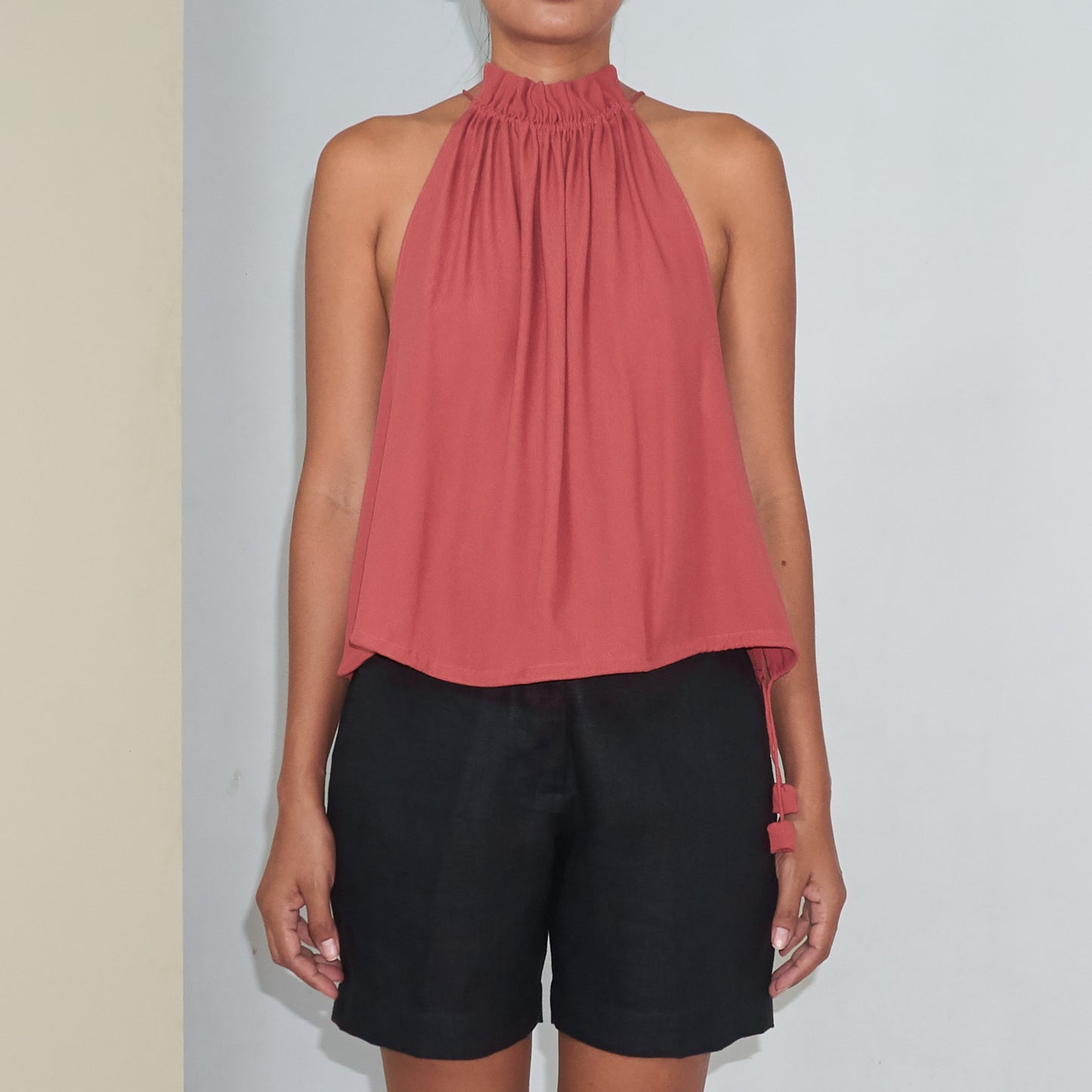 STREAM HALTER TOP - Rayon Fujette Crepe | Dusty Rose