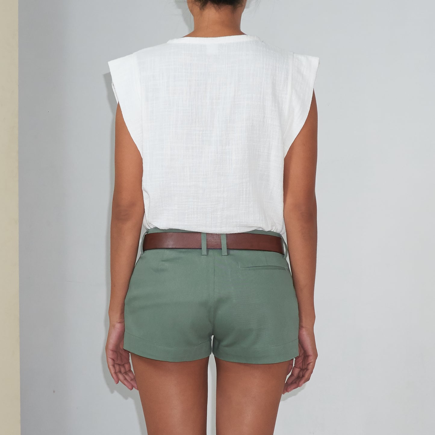 MINI BERMUDA - Cotton Twill | Light Olive Green