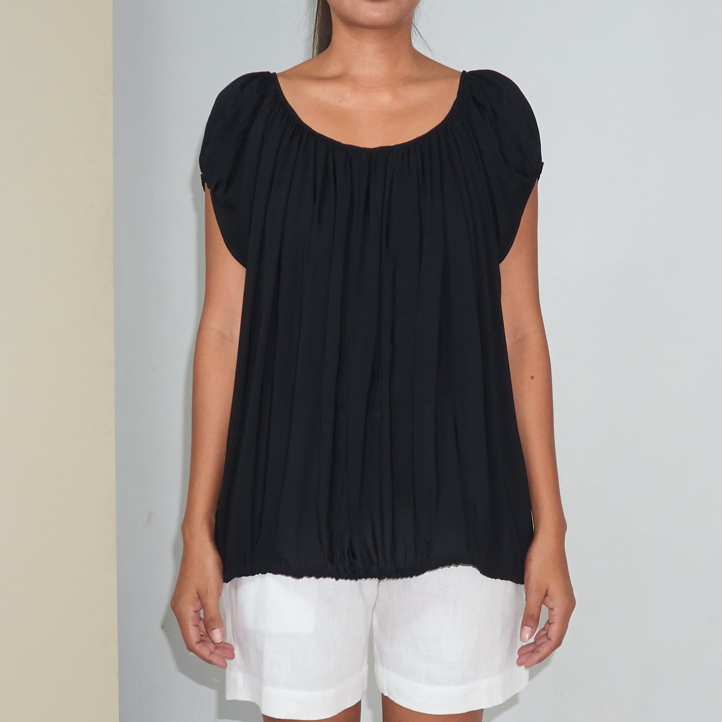 U-FLOW TOP - Rayon Voile | Black