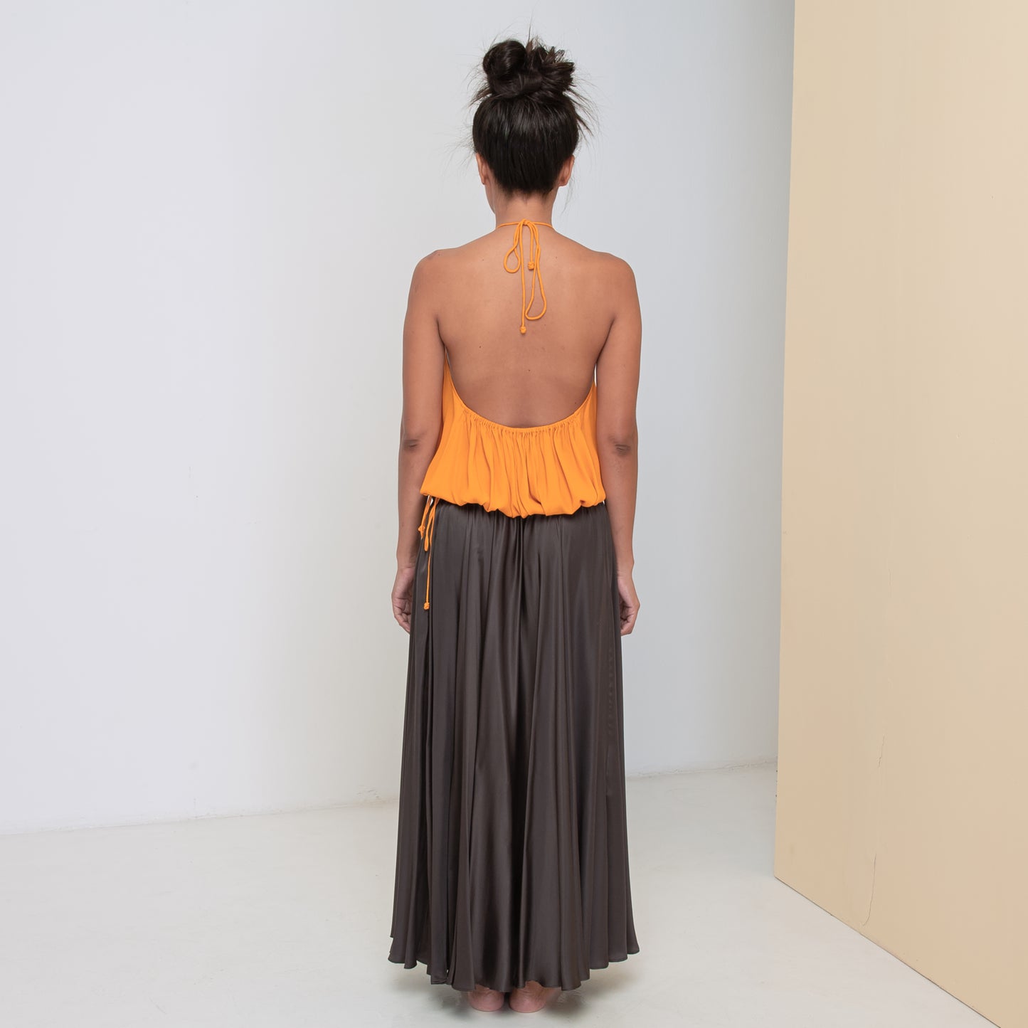 INFINITY SKIRT - Rayon Viscose Satin | Charcoal