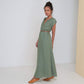 ADELE LONG DRESS - Linen | Light Olive Green