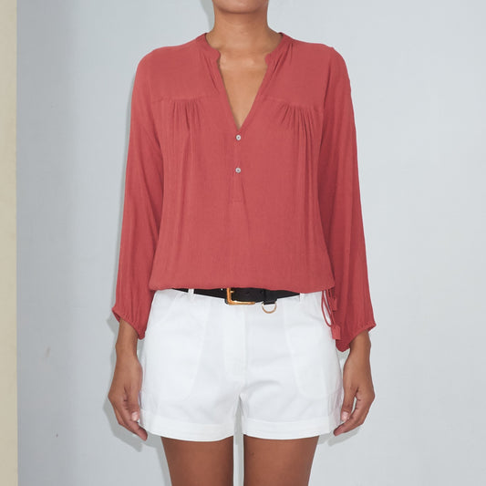 BKLN TOP - Crinkled Rayon | Dusty Rose