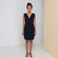 TRANSIT SLEEVELESS DRESS - Crinkled Rayon | Midnight Blue