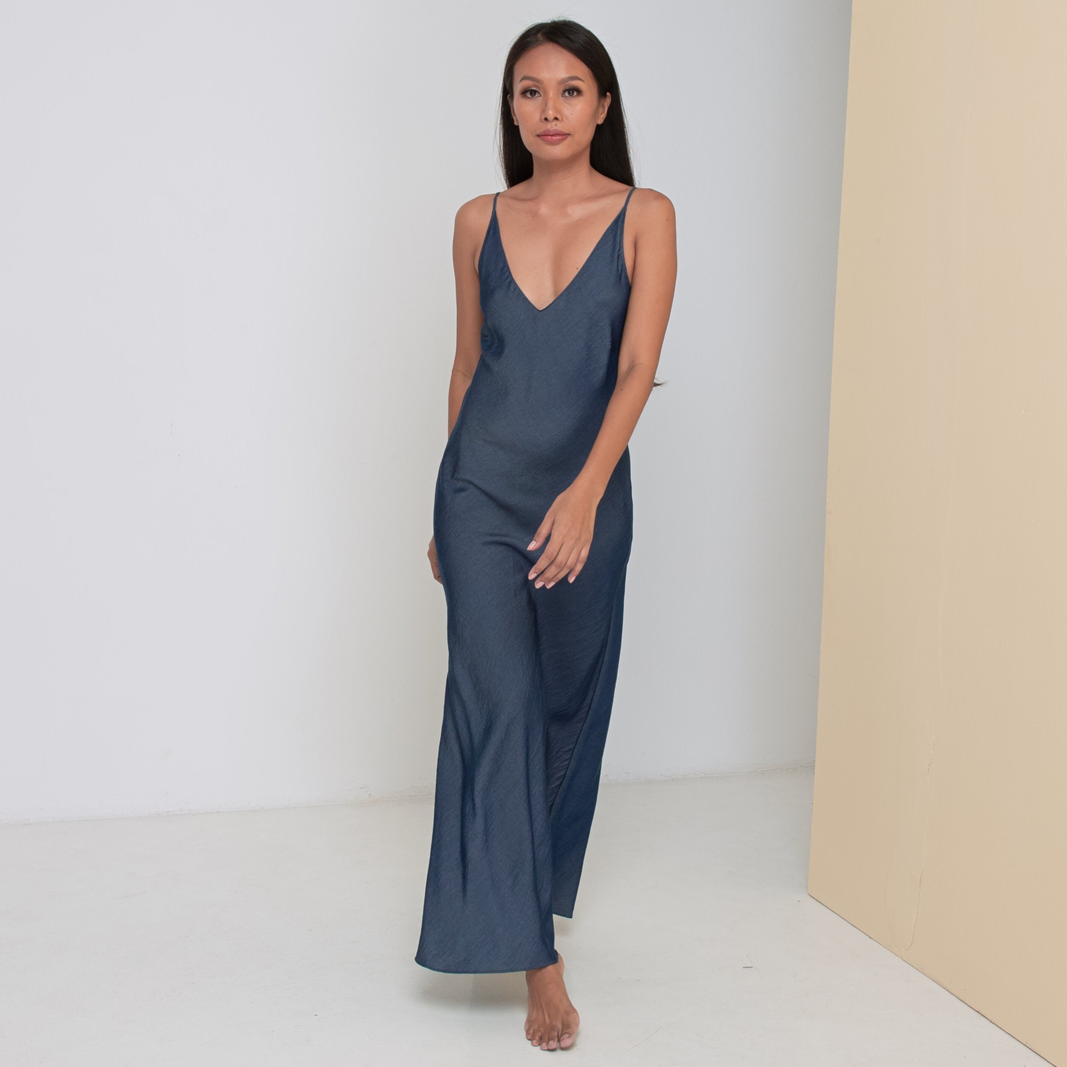 Denim best sale slip dress