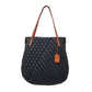 SIMPLY FIVE QUILTED SMALL TOTE - Lamb and Cowhide Leather | Gold & Black Brown