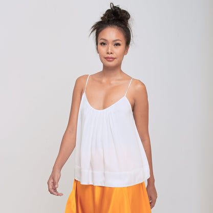 RINKI FLOW CAMISOLE - Rayon Fujette Crepe and Rayon Viscose Satin | Off White