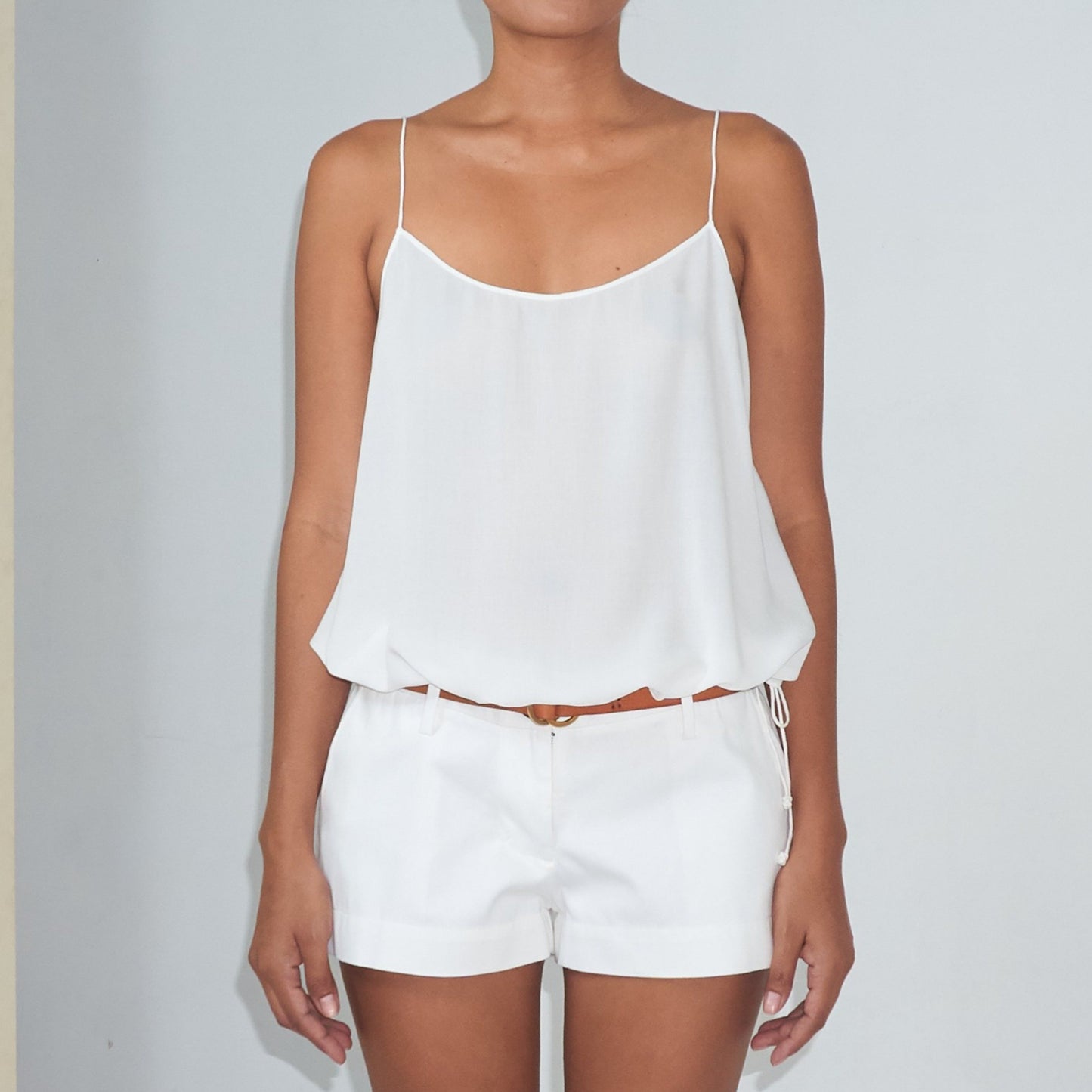 RINKI STRING CAMISOLE - Rayon Voile | Off White