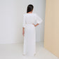 TRANSIT 3/4 SLEEVE LONG DRESS - Crinkled Rayon | Off White
