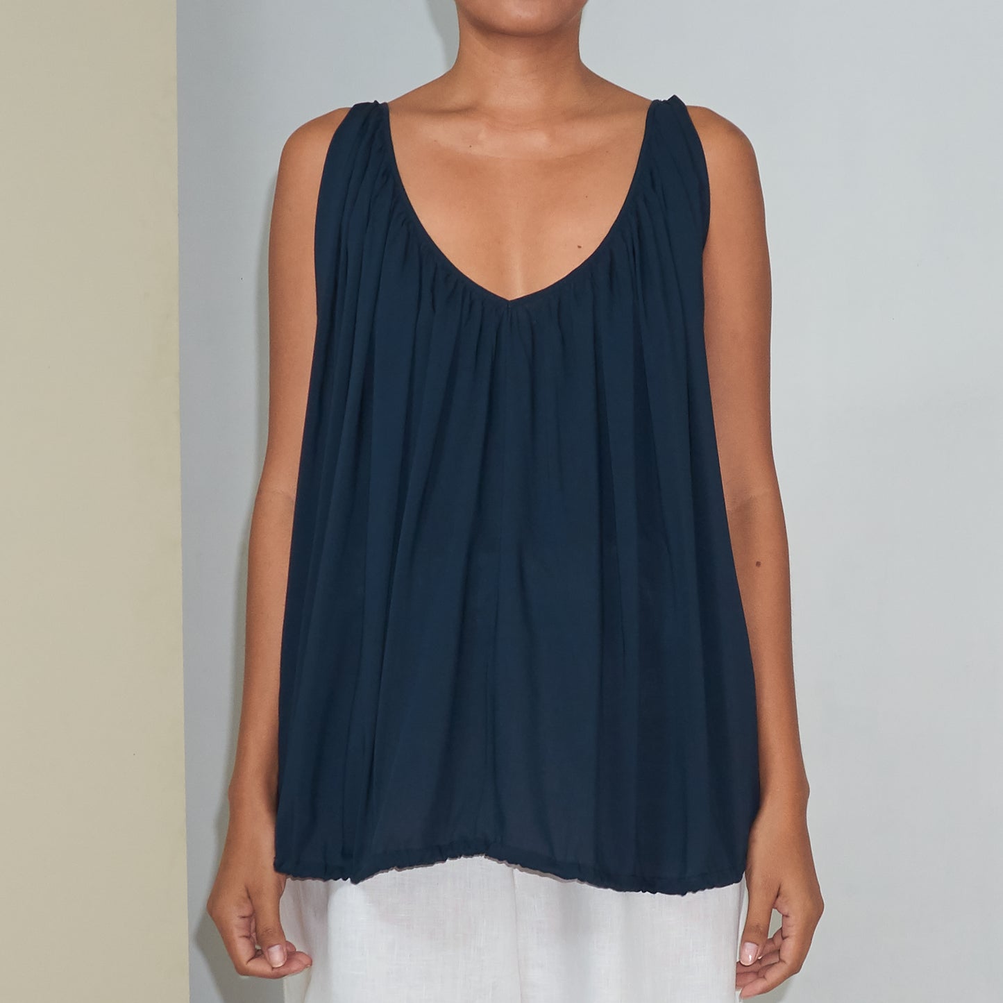 V-FLOW TOP - Rayon Voile | Midnight Blue